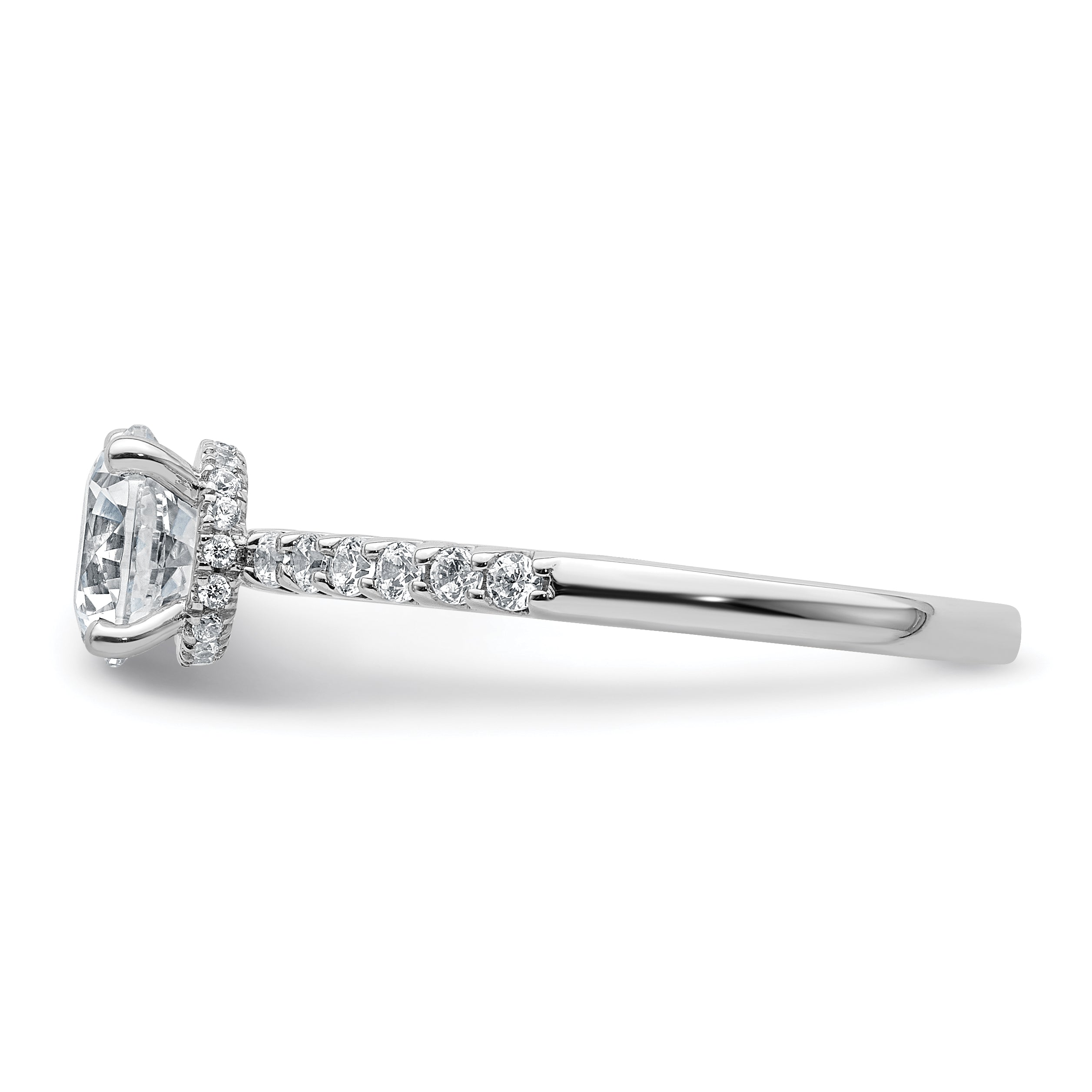 14k White Gold 1 1/4 carat Lab Grown Diamond VS+ F+ Round Complete Engagement Ring