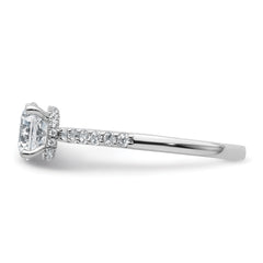 14k White Gold 1 1/4 carat Lab Grown Diamond VS+ F+ Round Complete Engagement Ring