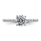 14k White Gold 1 1/4 carat Lab Grown Diamond VS+ F+ Round Complete Engagement Ring