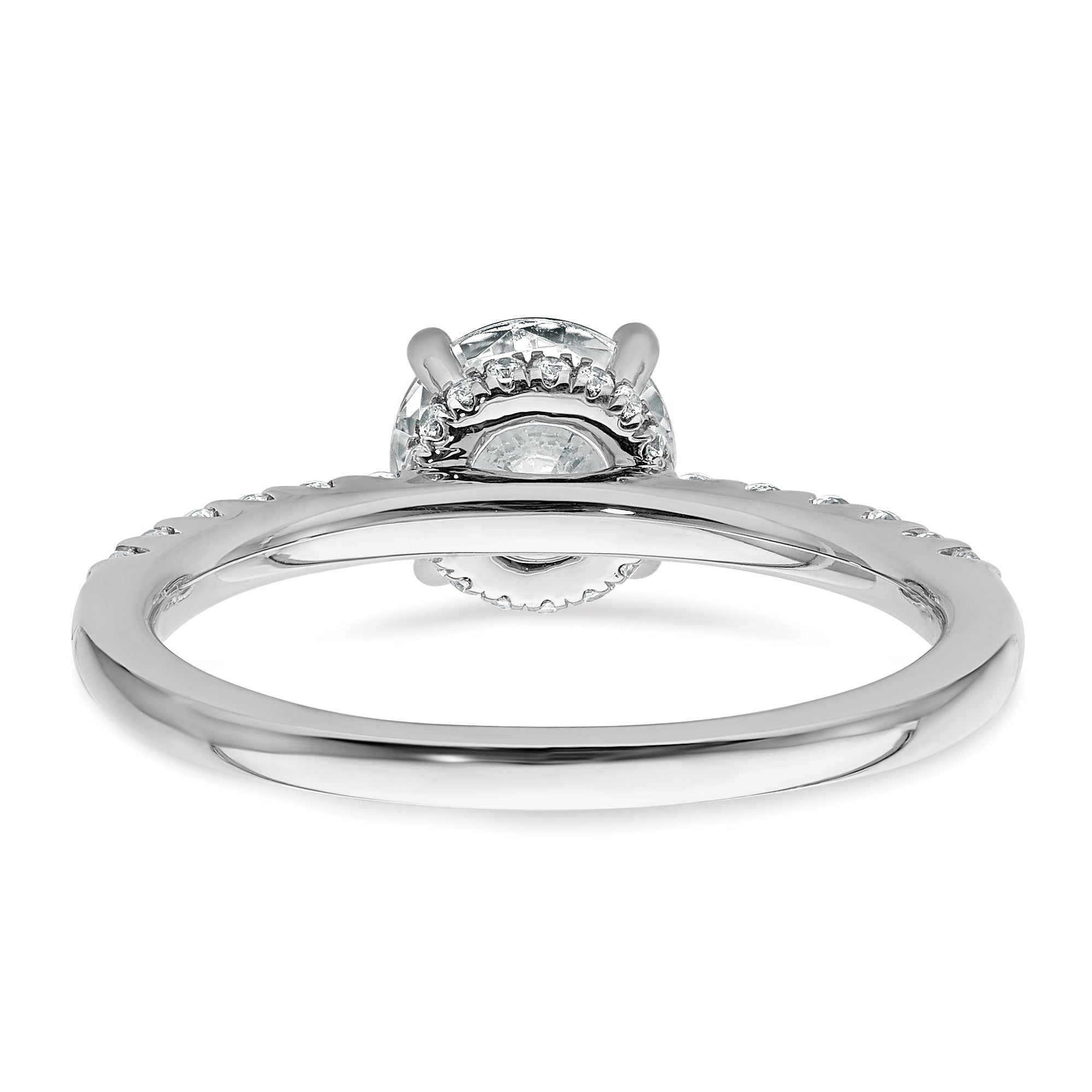 14k White Gold 1 1/4 carat Lab Grown Diamond VS+ F+ Round Complete Engagement Ring