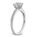 14k White Gold 1 1/4 carat Lab Grown Diamond VS+ F+ Round Complete Engagement Ring