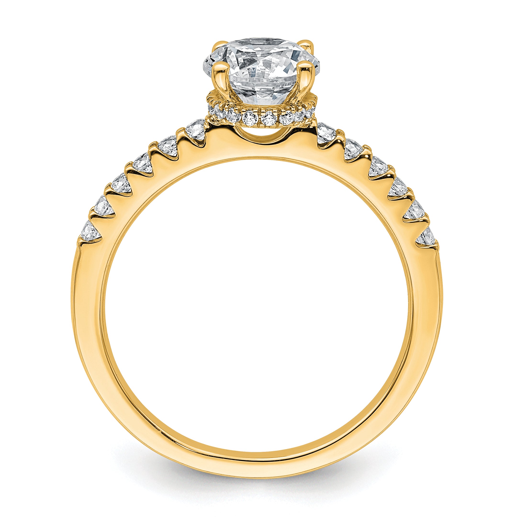 14k 1 1/4 carat Lab Grown Diamond VS+ F+ Round Complete Engagement Ring