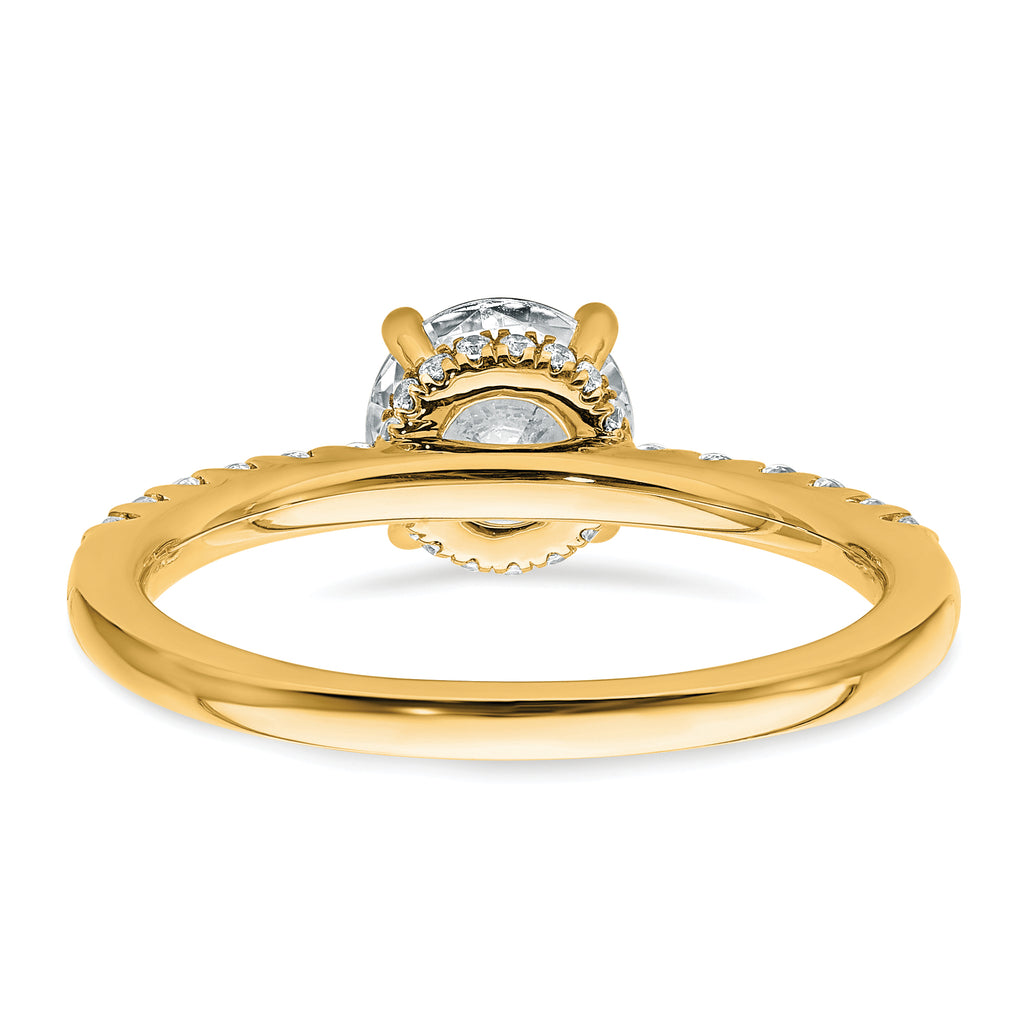 14k 1 1/4 carat Lab Grown Diamond VS+ F+ Round Complete Engagement Ring