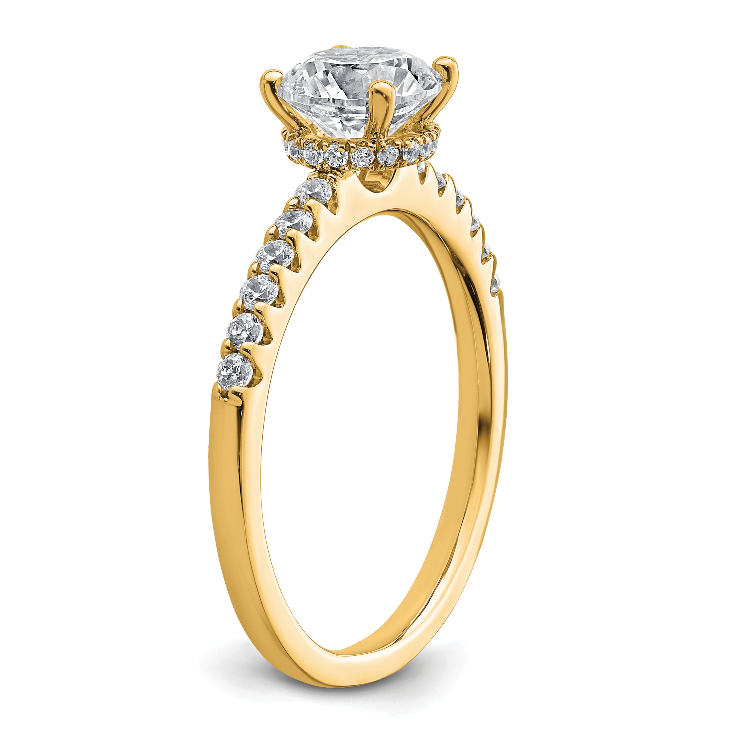 14k 1 1/4 carat Lab Grown Diamond VS+ F+ Round Complete Engagement Ring