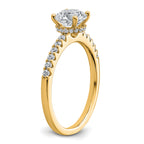 14k 1 1/4 carat Lab Grown Diamond VS+ F+ Round Complete Engagement Ring