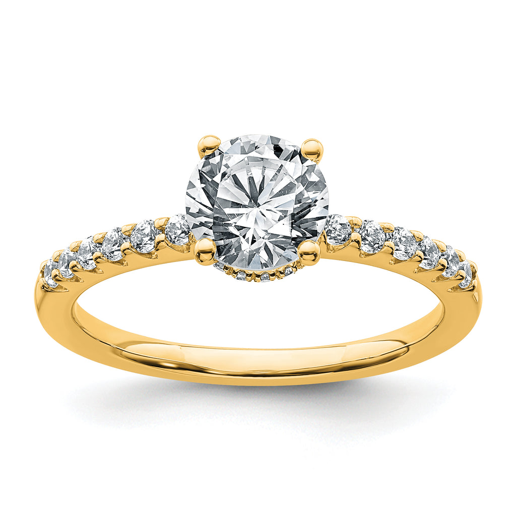14k 1 1/4 carat Lab Grown Diamond VS+ F+ Round Complete Engagement Ring