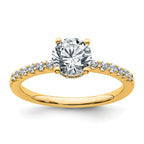 14k 1 1/4 carat Lab Grown Diamond VS+ F+ Round Complete Engagement Ring