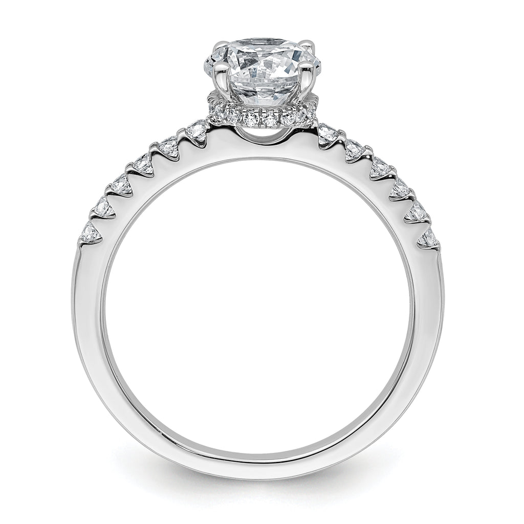 14k White Gold 1 1/4 carat Certified Lab Grown Diamond VS+ F+ Round Complete Engagement Ring