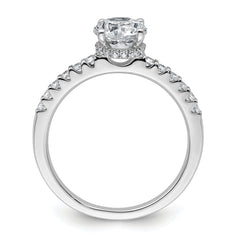 14k White Gold 1 1/4 carat Certified Lab Grown Diamond VS+ F+ Round Complete Engagement Ring