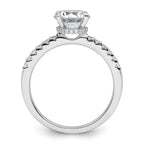 14k White Gold 1 3/4 carat Lab Grown Diamond VS+ F+ Round Complete Engagement Ring