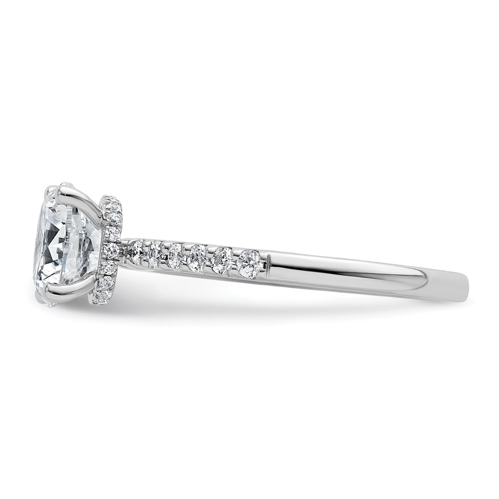 14k White Gold 1 3/4 carat Lab Grown Diamond VS+ F+ Round Complete Engagement Ring