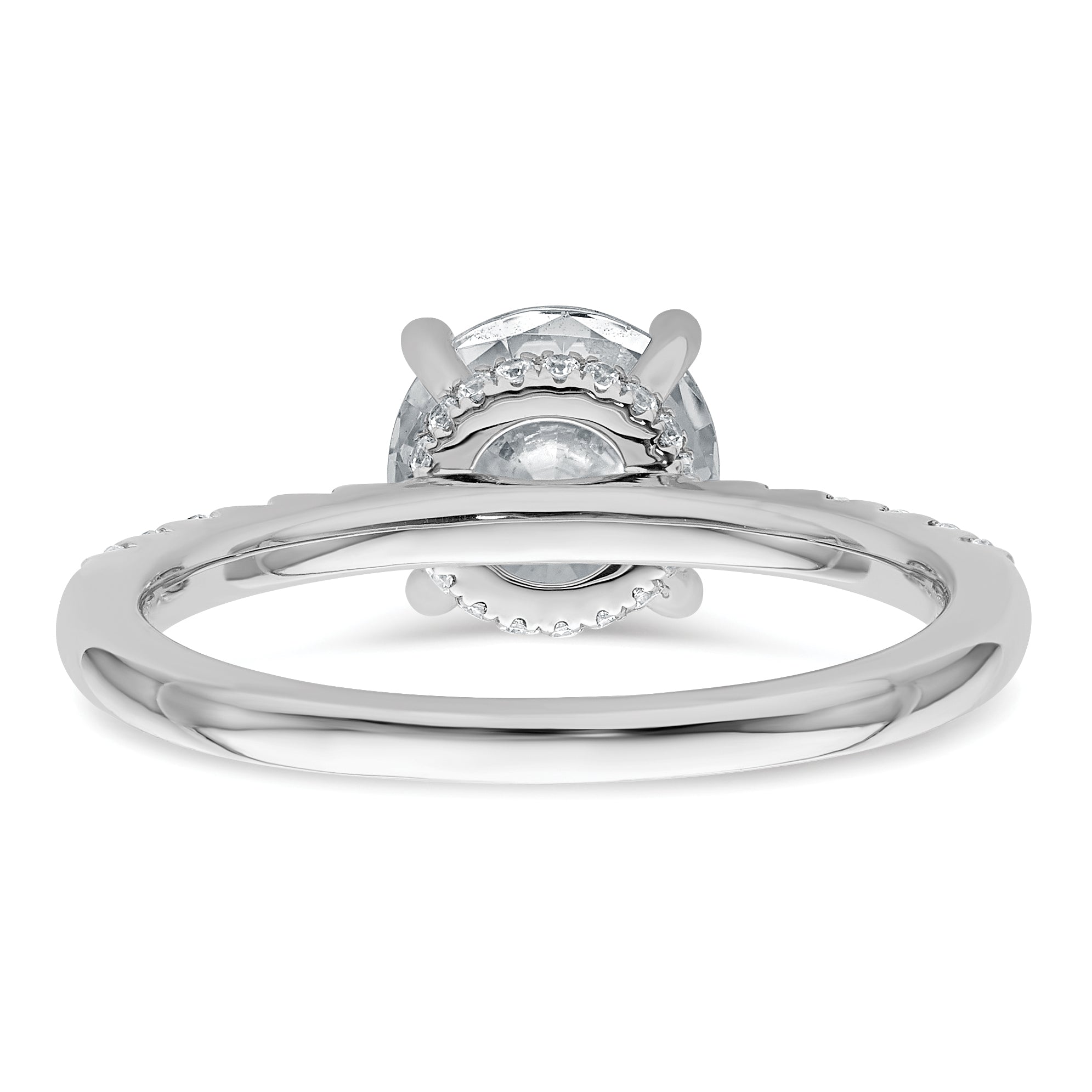 14k White Gold 1 3/4 carat Lab Grown Diamond VS+ F+ Round Complete Engagement Ring