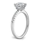 14k White Gold 1 3/4 carat Lab Grown Diamond VS+ F+ Round Complete Engagement Ring
