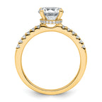14k 1 3/4 carat Lab Grown Diamond VS+ F+ Round Complete Engagement Ring