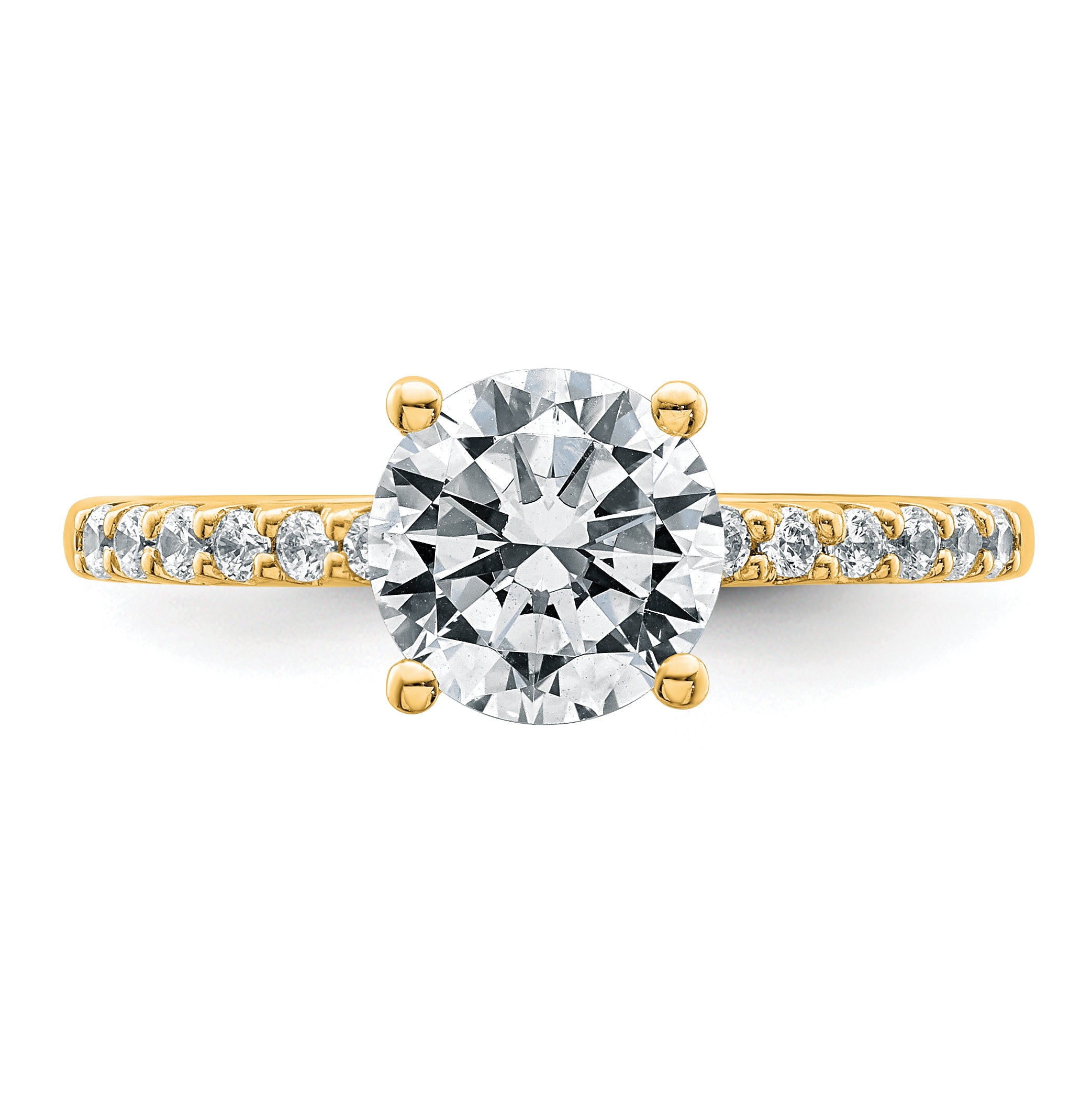 14k 1 3/4 carat Lab Grown Diamond VS+ F+ Round Complete Engagement Ring