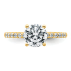 14k 1 3/4 carat Lab Grown Diamond VS+ F+ Round Complete Engagement Ring