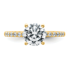 14k 1 3/4 carat Lab Grown Diamond VS+ F+ Round Complete Engagement Ring