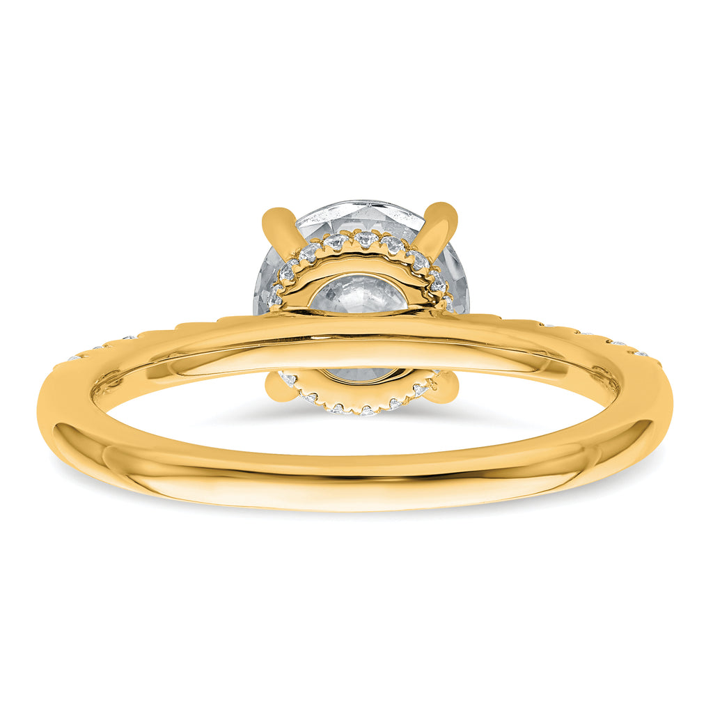 14k 1 3/4 carat Lab Grown Diamond VS+ F+ Round Complete Engagement Ring