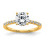 14k 1 3/4 carat Lab Grown Diamond VS+ F+ Round Complete Engagement Ring