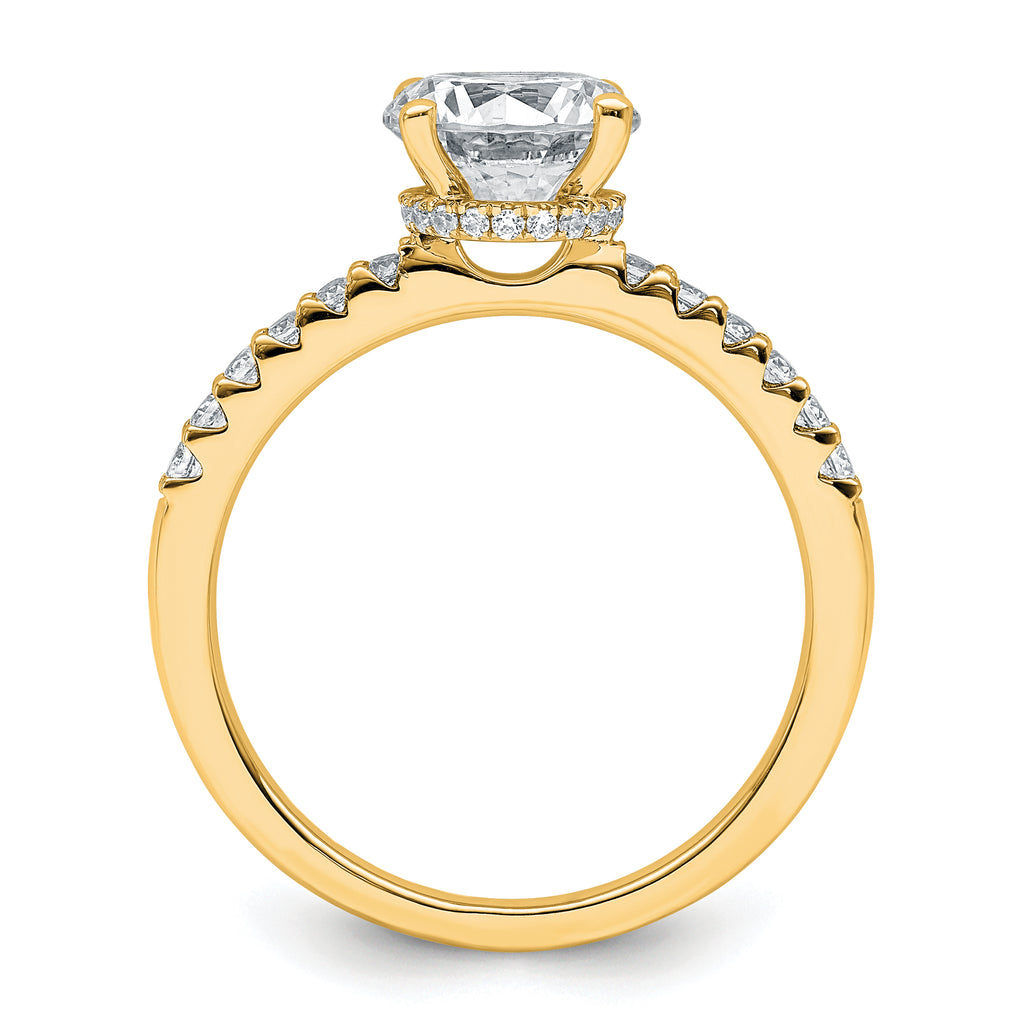14k 1 3/4 carat Certified Lab Grown Diamond VS+ F+ Round Complete Engagement Ring
