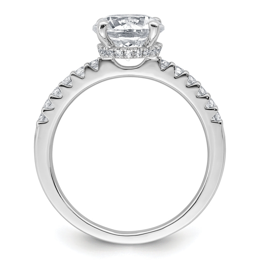 14k White Gold 2 1/4 carat Lab Grown Diamond VS+ F+ Round Complete Engagement Ring