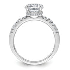 14k White Gold 2 1/4 carat Lab Grown Diamond VS+ F+ Round Complete Engagement Ring