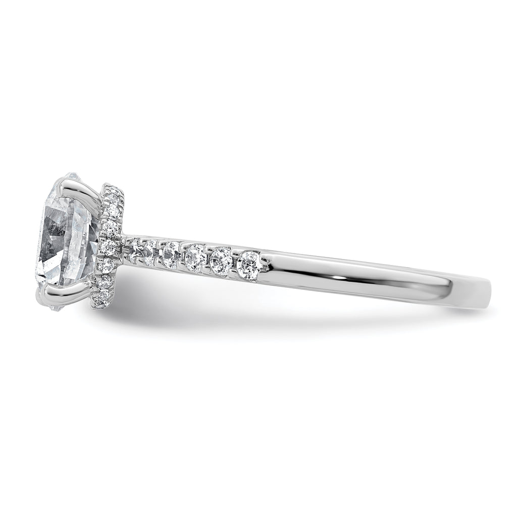 14k White Gold 2 1/4 carat Lab Grown Diamond VS+ F+ Round Complete Engagement Ring