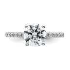 14k White Gold 2 1/4 carat Lab Grown Diamond VS+ F+ Round Complete Engagement Ring