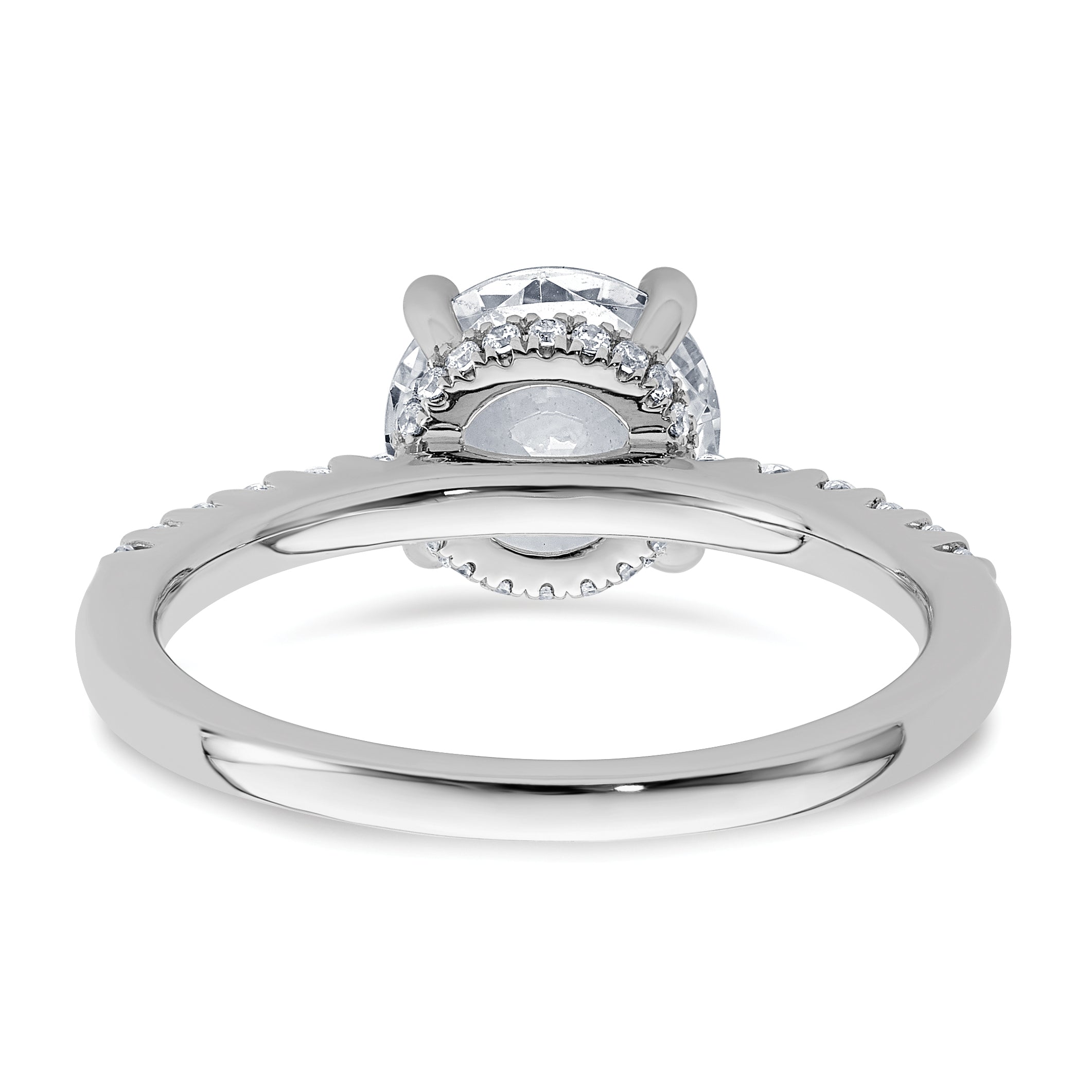 14k White Gold 2 1/4 carat Lab Grown Diamond VS+ F+ Round Complete Engagement Ring