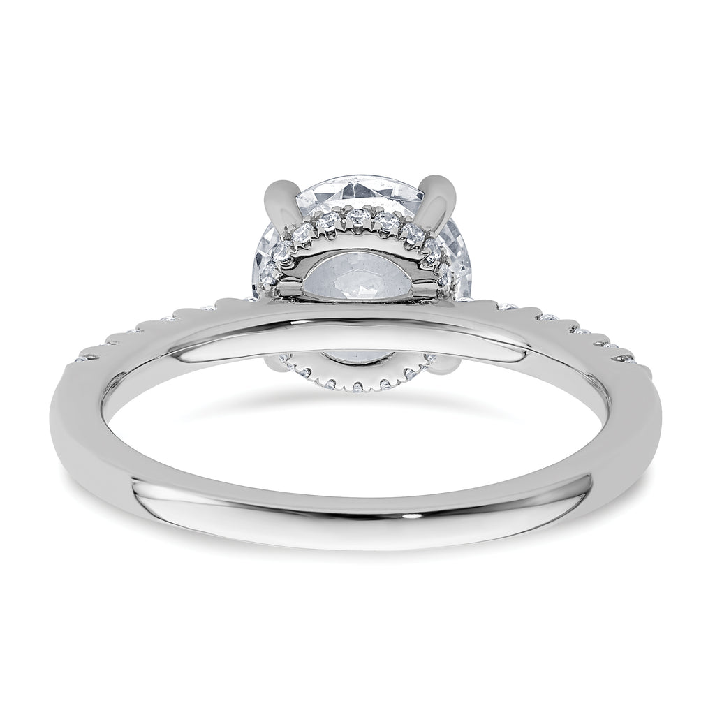 14k White Gold 2 1/4 carat Lab Grown Diamond VS+ F+ Round Complete Engagement Ring