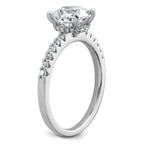 14k White Gold 2 1/4 carat Lab Grown Diamond VS+ F+ Round Complete Engagement Ring