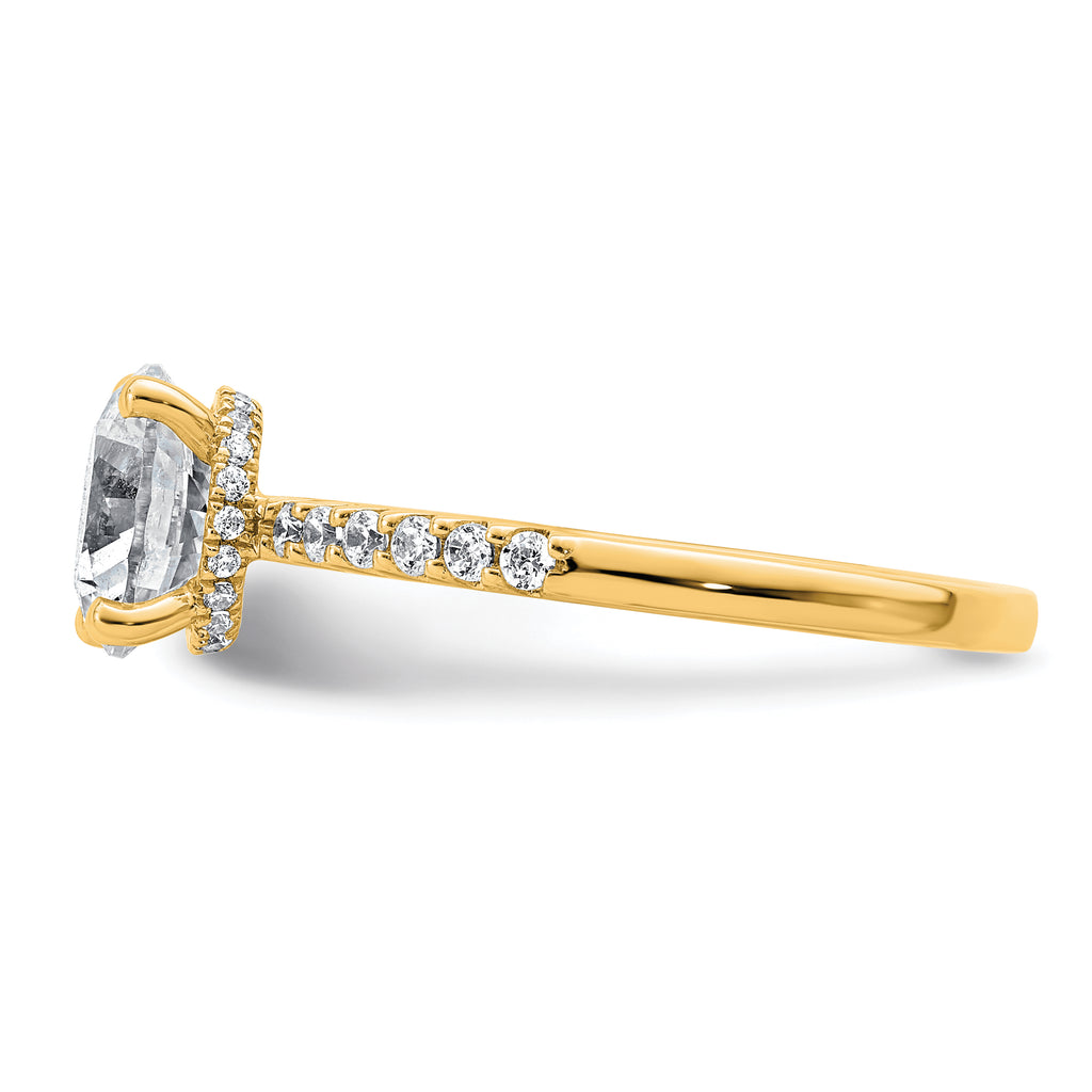 14k 2 1/4 carat Lab Grown Diamond VS+ F+ Round Complete Engagement Ring