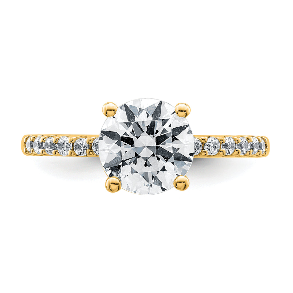 14k 2 1/4 carat Lab Grown Diamond VS+ F+ Round Complete Engagement Ring