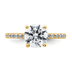 14k 2 1/4 carat Lab Grown Diamond VS+ F+ Round Complete Engagement Ring