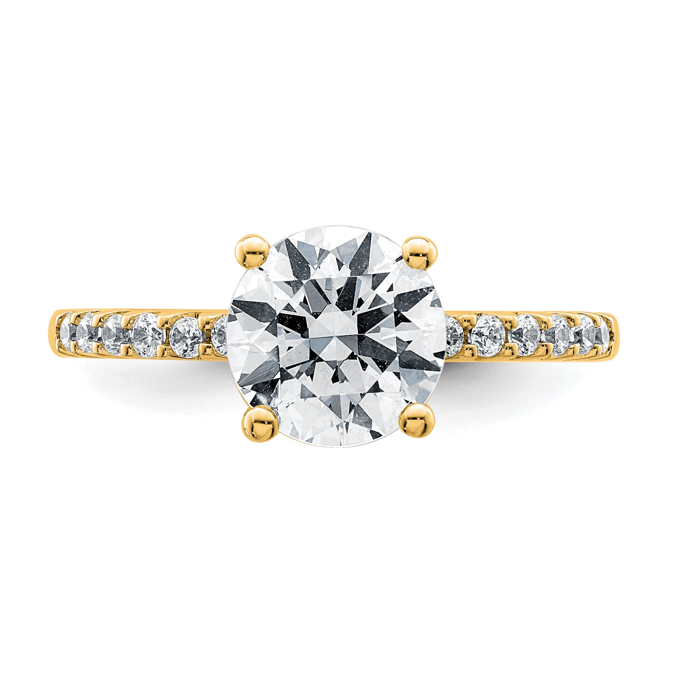 14k 2 1/4 carat Lab Grown Diamond VS+ F+ Round Complete Engagement Ring