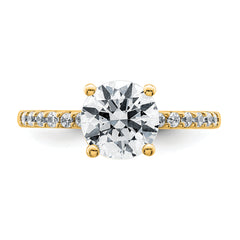 14k 2 1/4 carat Lab Grown Diamond VS+ F+ Round Complete Engagement Ring