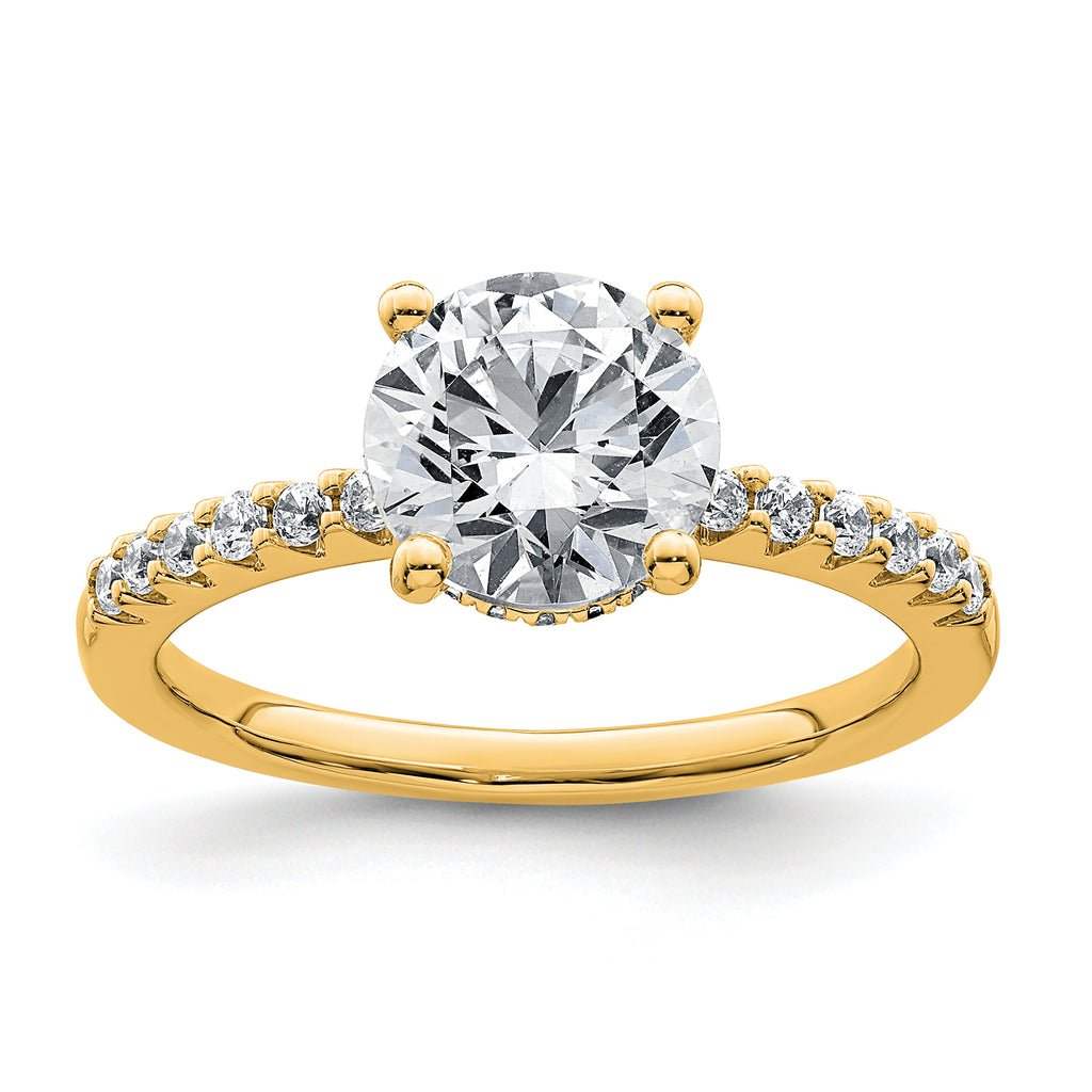 14k 2 1/4 carat Lab Grown Diamond VS+ F+ Round Complete Engagement Ring