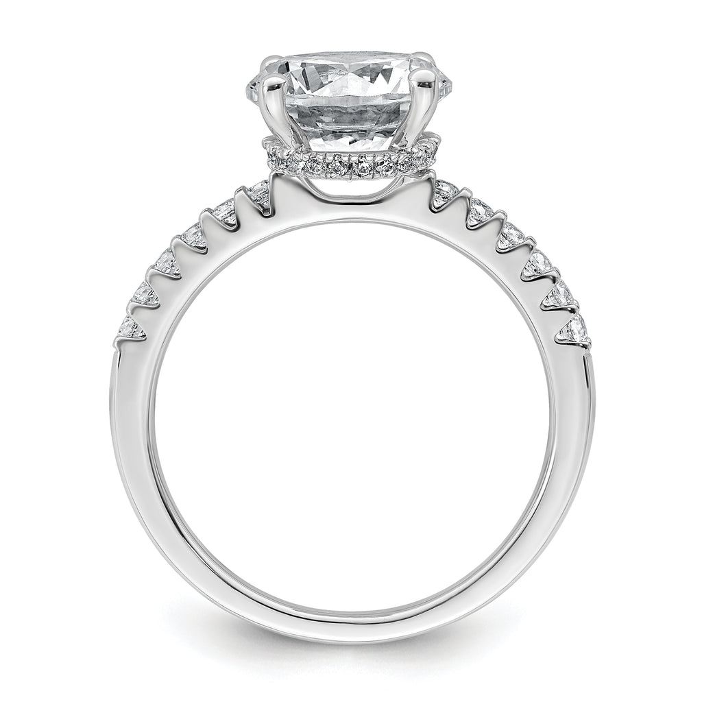 14k White Gold 2 3/4 carat Lab Grown Diamond VS+ F+ Round Complete Engagement Ring