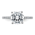14k White Gold 2 3/4 carat Lab Grown Diamond VS+ F+ Round Complete Engagement Ring