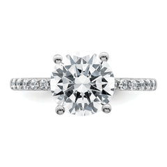 14k White Gold 2 3/4 carat Lab Grown Diamond VS+ F+ Round Complete Engagement Ring