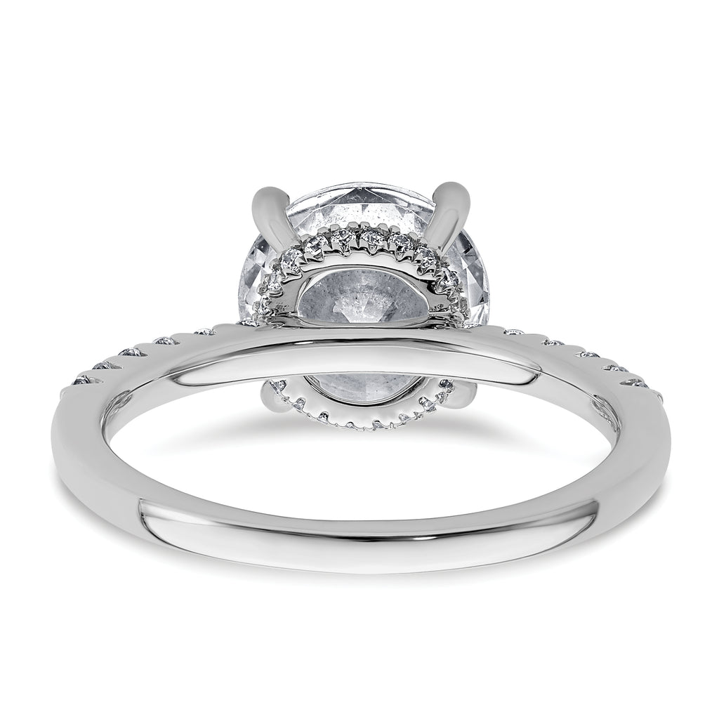 14k White Gold 2 3/4 carat Lab Grown Diamond VS+ F+ Round Complete Engagement Ring