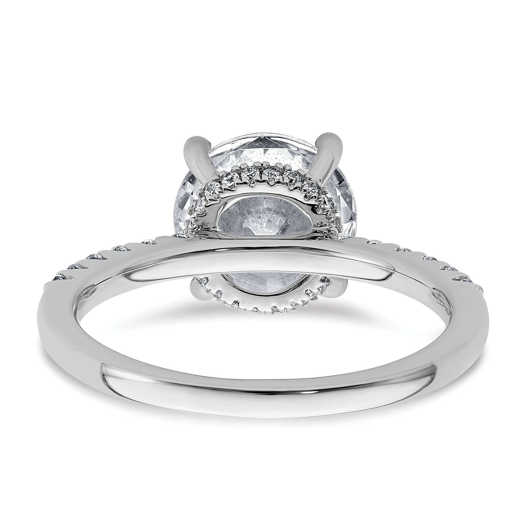 14k White Gold 2 3/4 carat Lab Grown Diamond VS+ F+ Round Complete Engagement Ring
