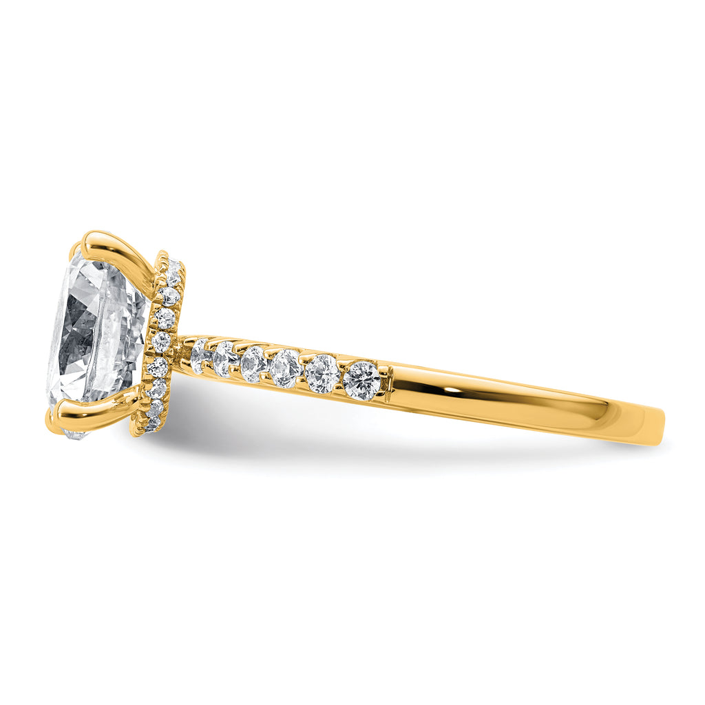 14k 2 3/4 carat Lab Grown Diamond VS+ F+ Round Complete Engagement Ring