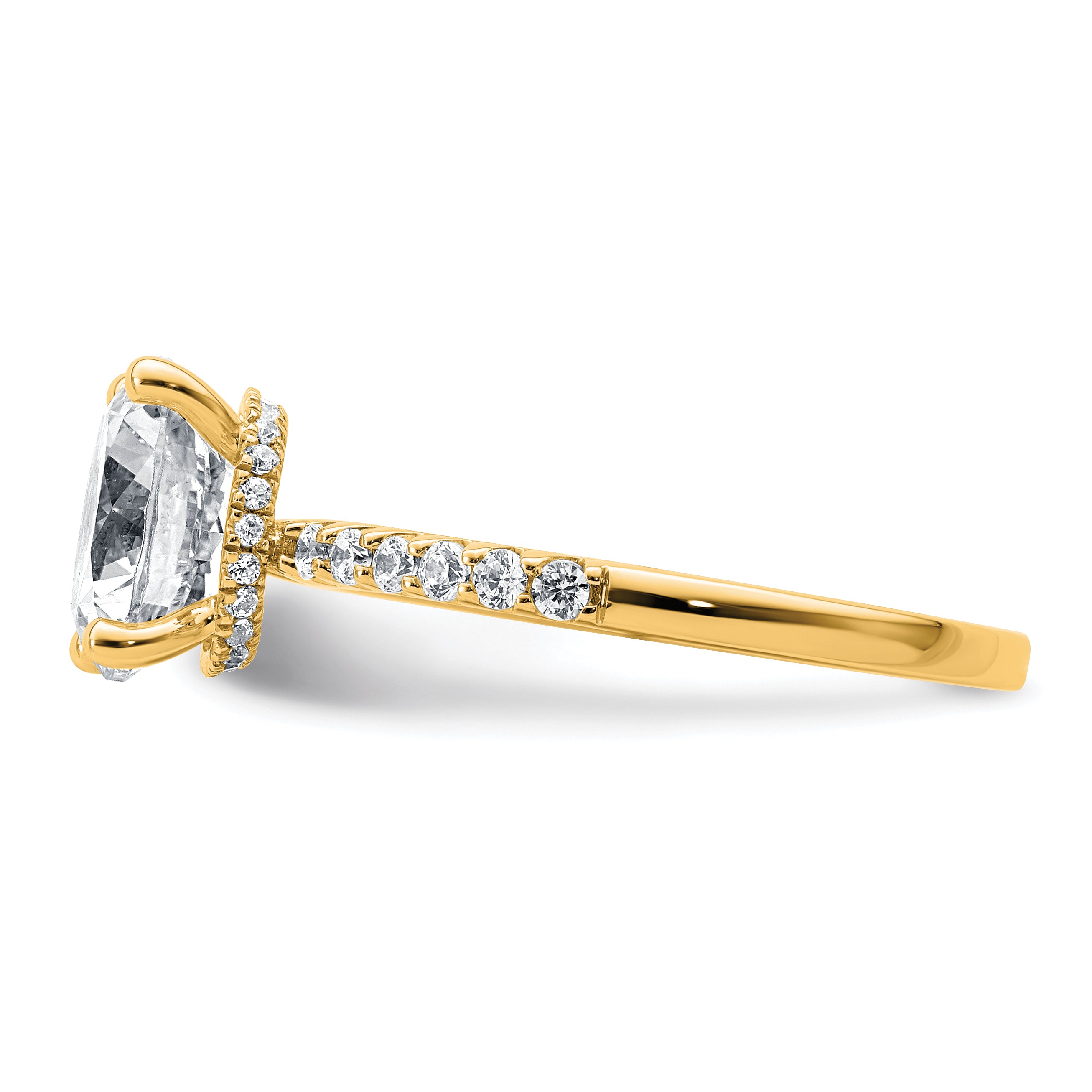 14k 2 3/4 carat Lab Grown Diamond VS+ F+ Round Complete Engagement Ring