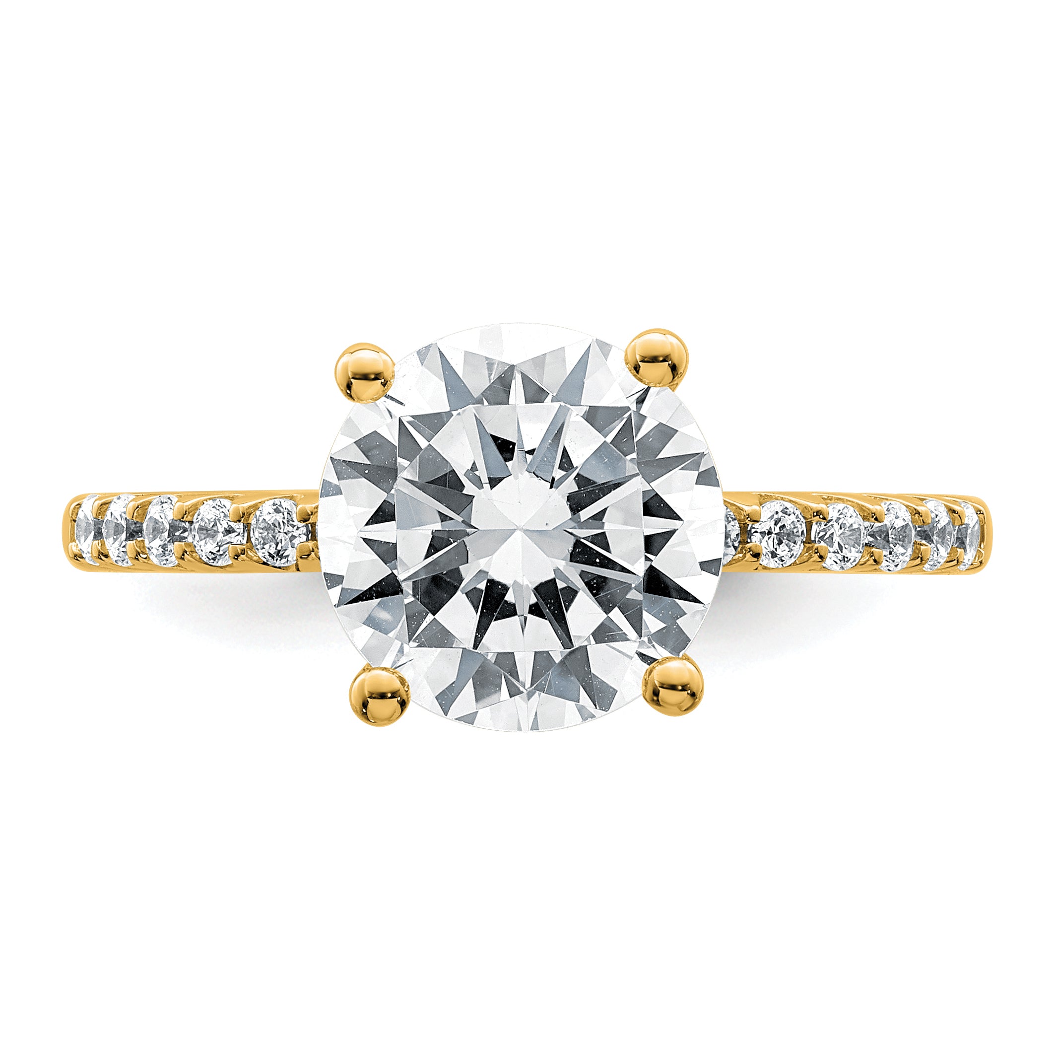 14k 2 3/4 carat Lab Grown Diamond VS+ F+ Round Complete Engagement Ring