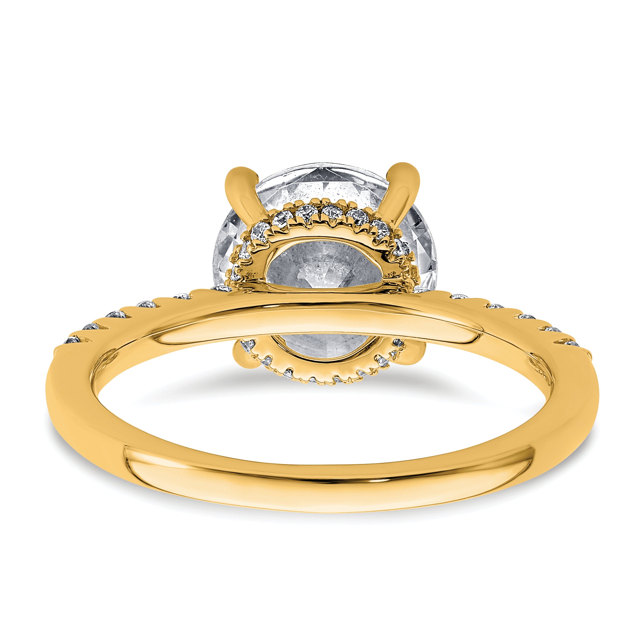 14k 2 3/4 carat Lab Grown Diamond VS+ F+ Round Complete Engagement Ring
