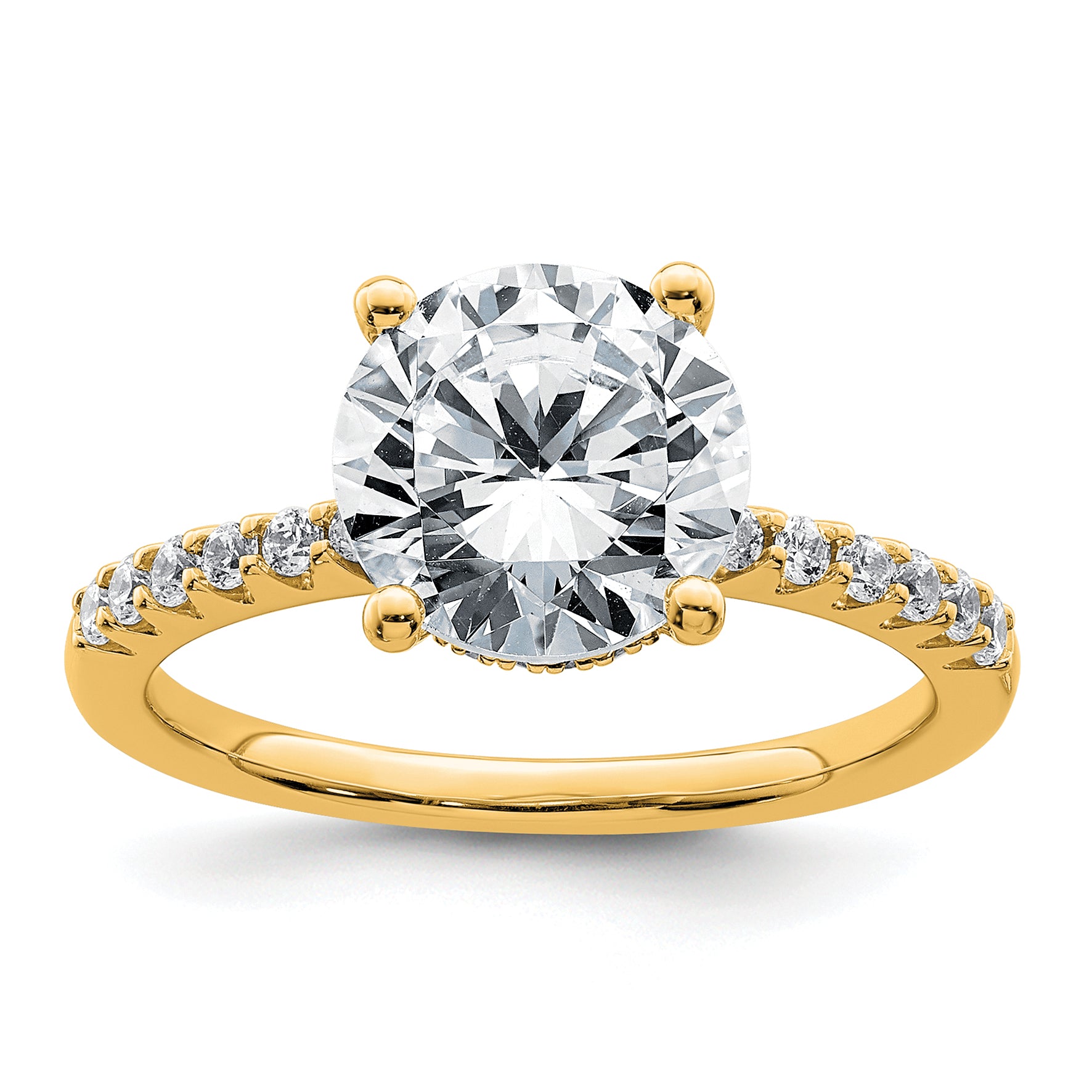 14k 2 3/4 carat Certified Lab Grown Diamond VS+ F+ Round Complete Engagement Ring Main image