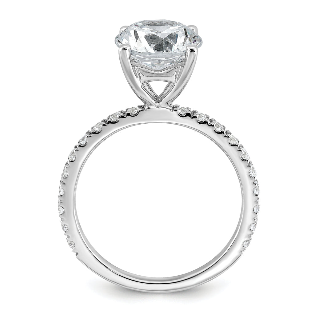14k White Gold Certified Lab Grown Dia VS+ F+ Round Eng Ring