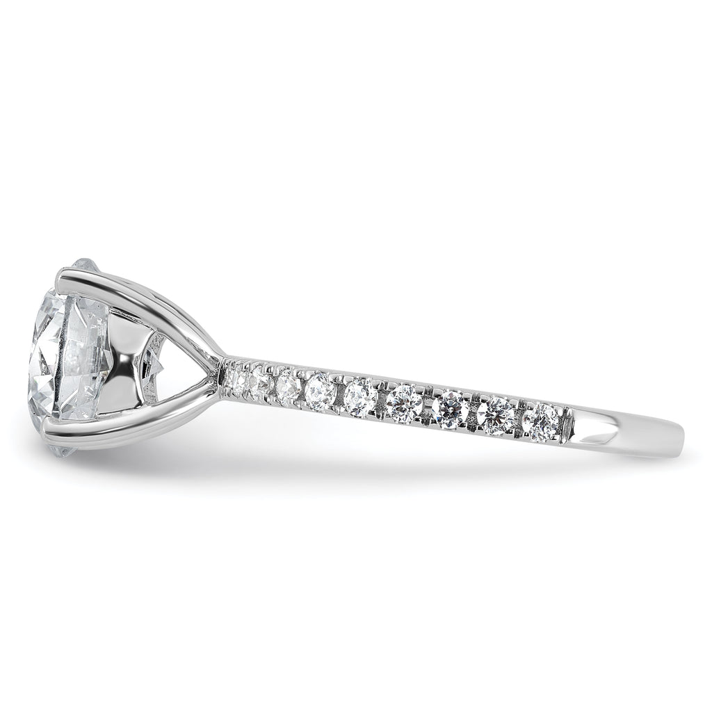 14k White Gold Certified Lab Grown Dia VS+ F+ Round Eng Ring