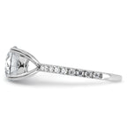 14k White Gold Certified Lab Grown Dia VS+ F+ Round Eng Ring